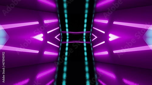 4K neon futuristic concert stage wall loop background photo