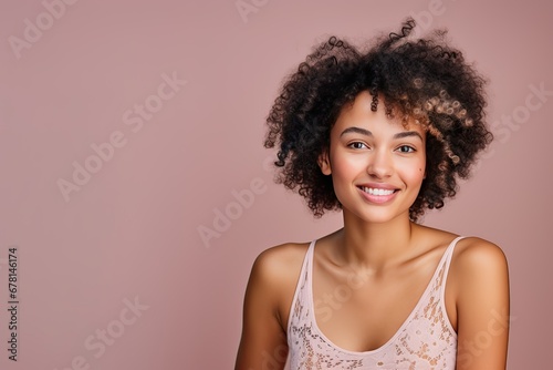 portrait of a young woman with afro hair
