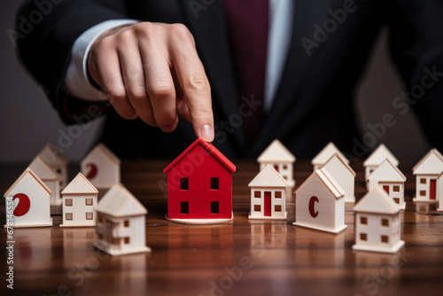 Increased value of real estate. Businessman building and find location, home investment planning real estate business income earning profit Investor thinking strategy..