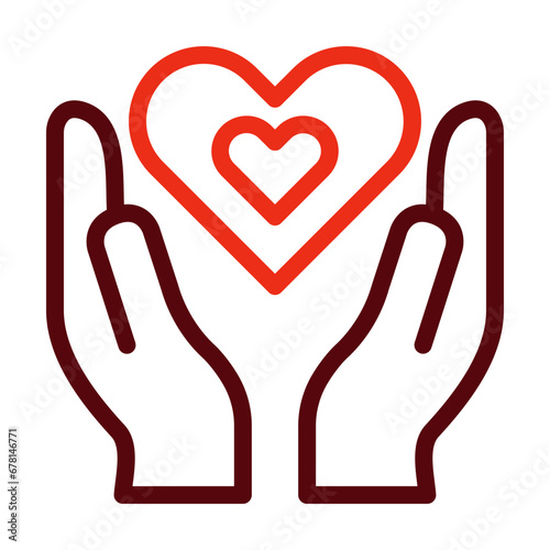 Empathy Thick Line Two Colors Icon Design