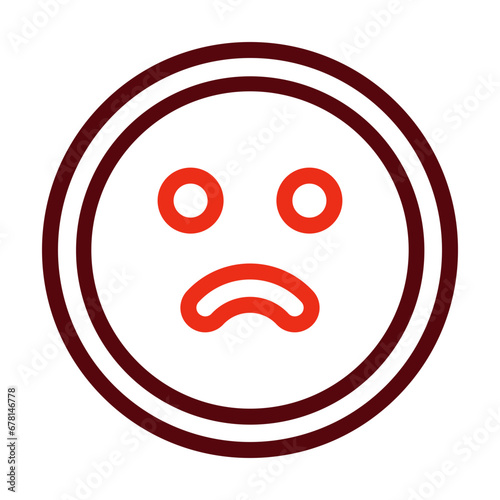 Depression Thick Line Two Colors Icon Design