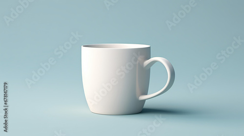 3d illustration of realistic classic white cup