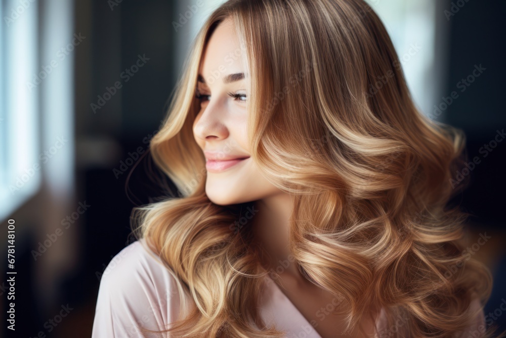 Beauty girl with long and shiny wavy Hair ,coloring and toning, shatush and balayash . Beautiful woman model with curly hairstyle. Beauty girl with long and shiny wavy Hair ,coloring and toning, shatush and balayash . Beautiful woman model with curly hairstyle.