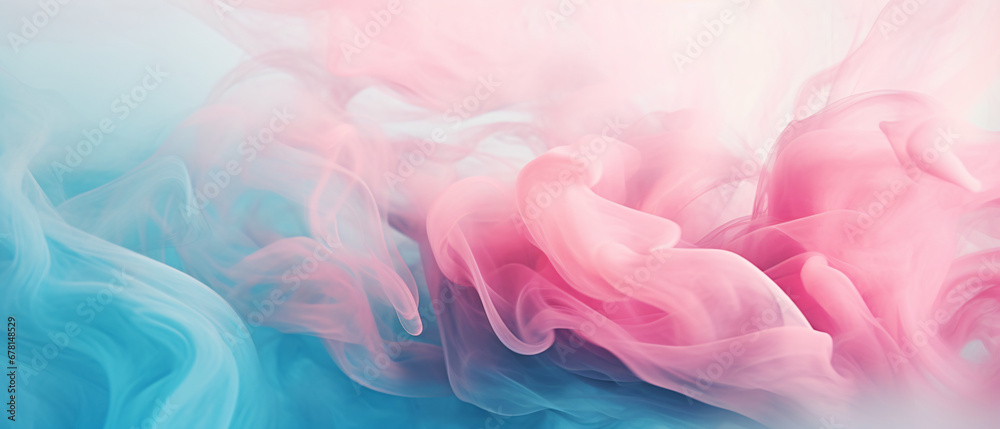 Dreamy Pastel Teal and Pink Smoke