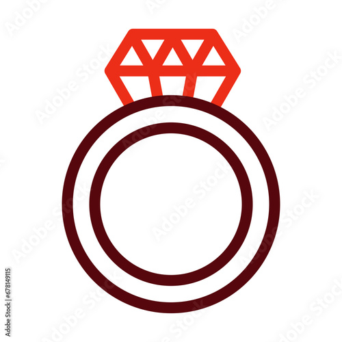 Jeweler Thick Line Two Colors Icon Design