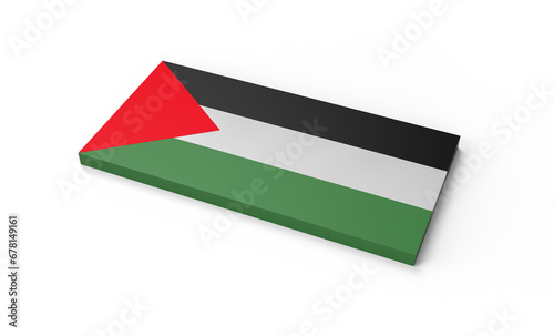 3d illustration Palestinian flag on white isolated background. Stock image. photo