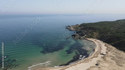 Aerial view of Silistar beach near village of Rezovo, Burgas Region, Bulgaria  photo