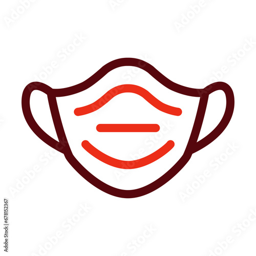 Face Mask Thick Line Two Colors Icon Design