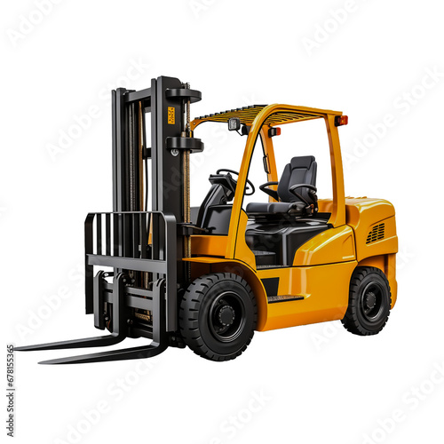 Forklift truck and forklift isolated on white background