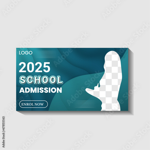 School admission youtube thumbnail template design or web banner template
