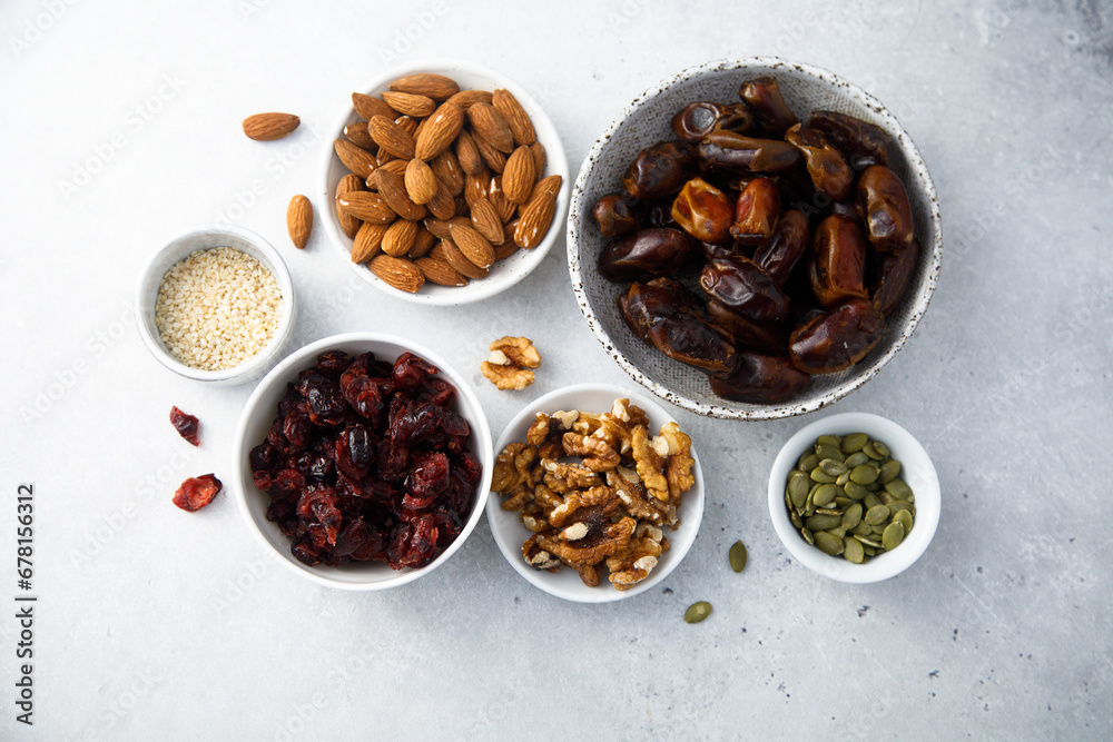 Healthy organic granola ingredients