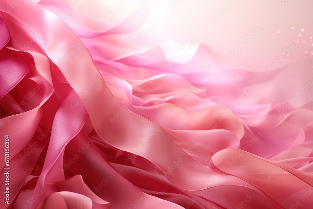 Obraz premium abstract background of pink silk or satin luxury cloth with waves, Ai Generated