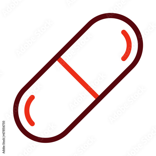 Capsule Thick Line Two Colors Icon Design