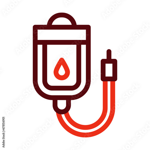Transfusion Thick Line Two Colors Icon Design