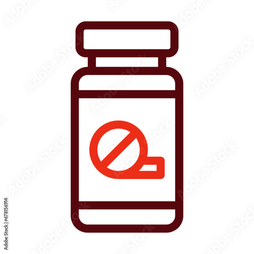 Aspirin Thick Line Two Colors Icon Design