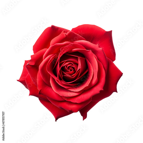 Red rose close-up on transparent background  white background  isolated  flower  icon material  vector illustration