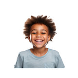 portrait of a happy cute african american boy.isolated on white and transparent background. no background.