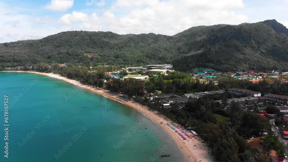 Aerial view of a sunny day at Kamala Beach, Phuket, Thailand, Southeast Asia Aerial view of a sunny day at Kamala Beach, Phuket, Thailand, Southeast Asia