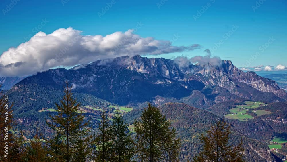 View over the mountains from the Kehlstein rock in the Bavarian Alps. View over the mountains from the Kehlstein rock in the Bavarian Alps.