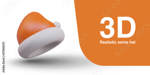 Placard in 3d realistic style and place for text and shadow. Christmastime. Object for celebrating winter holiday. Vector illustration in 3d style with place for text