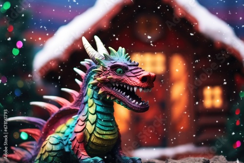 Cool colorful Chinese dragon is the symbol of the year 2024 according to the horoscope . New Year 