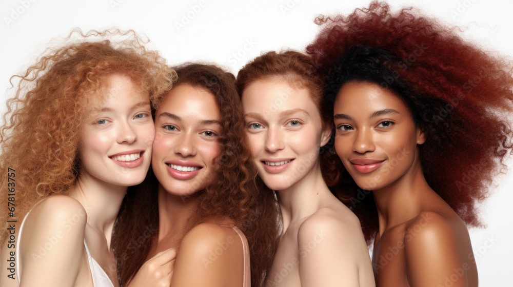 Multi ethnical group of women together. Diversity and beauty concept Multi ethnical group of women together. Diversity and beauty concept