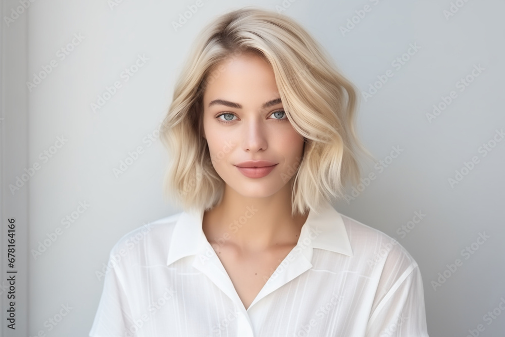 woman smiling toward the camera, generative AI woman smiling toward the camera, generative AI