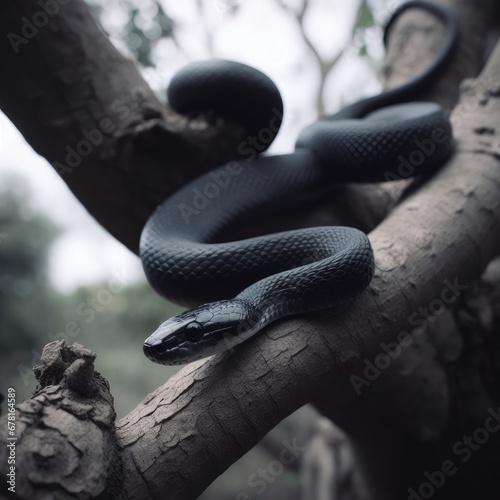 black snake on a branch