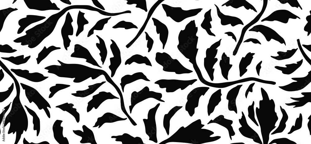 Abstract seamless pattern, leaves and leaf Abstract seamless pattern, leaves and leaf