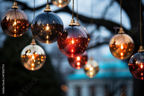 A close-up of the National Christmas Tree lights at the White House 