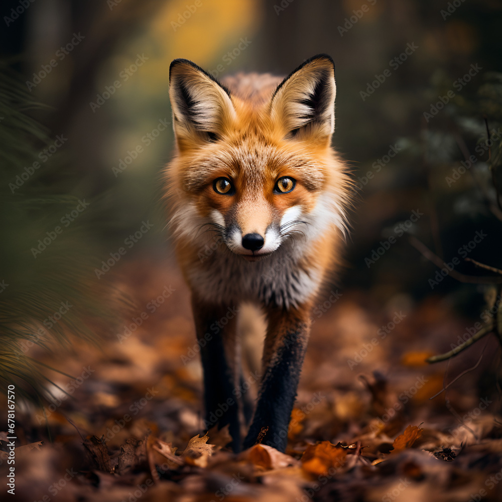 Obraz premium Fuchs im Wald schnee Gebiet Fox in the forest snow area