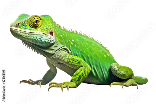 Green Lizard Isolated on Transparent Background  PNG  Generative Ai
