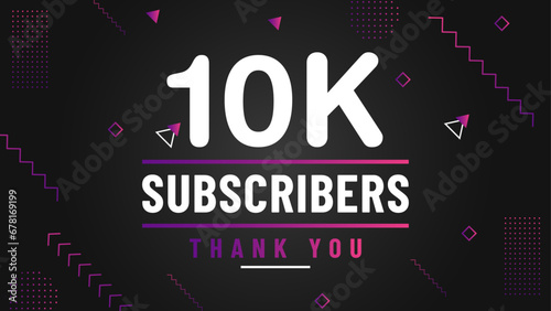 Thank you 10k subscriber congratulation template banner. 10k celebration subscribers template for social media