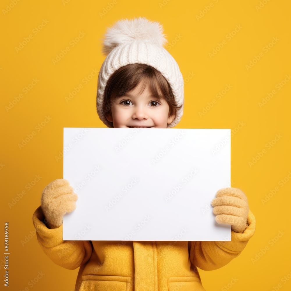 a cute kid with a white panel in hand a cute kid with a white panel in hand