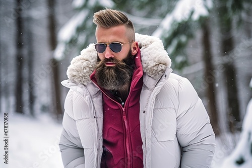 A stylish guy in a down jacket photo