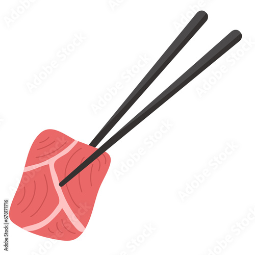 chopsticks and  meat