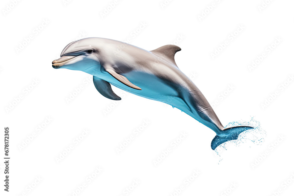 Fototapeta premium Dolphin Isolated on Transparent Background, PNG, Generative Ai