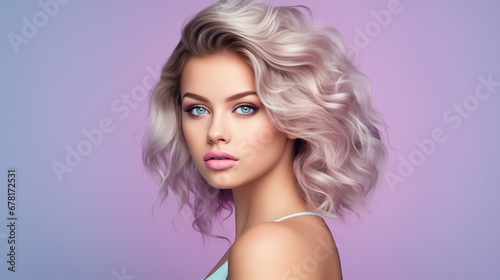 Fashionable makeup of young woman model. Sophisticated makeup details of modern beauty trends. Professional light, bright and attractive atmosphere