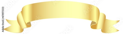 Gold ribbon banner  isolated on black background. Christmas ribbons banners set. photo