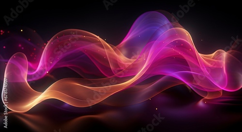 Abstract Vibrant Dance of Colors with Energetic Flow and Dynamic Light Particles