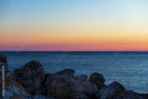 Seascape by the sea on the island of Crete - Greece.