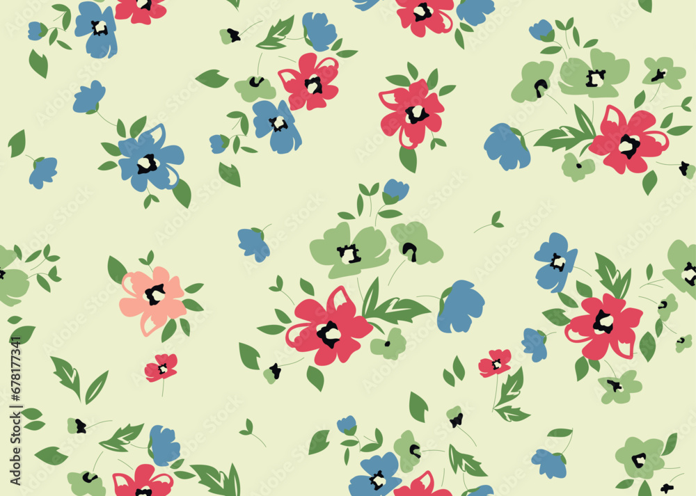 Abstract seamless pattern Flowers element