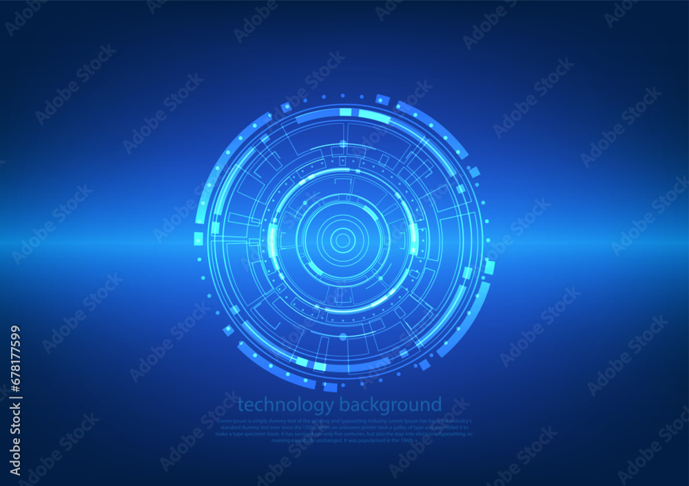 Blue circle and line technology abstract technology innovation concept vector background and glowing light Blue circle and line technology abstract technology innovation concept vector background and glowing light