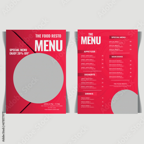  vector beautiful food menu design template, modern food menu design template