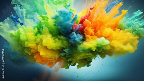 An explosion of colorful powder © Natia