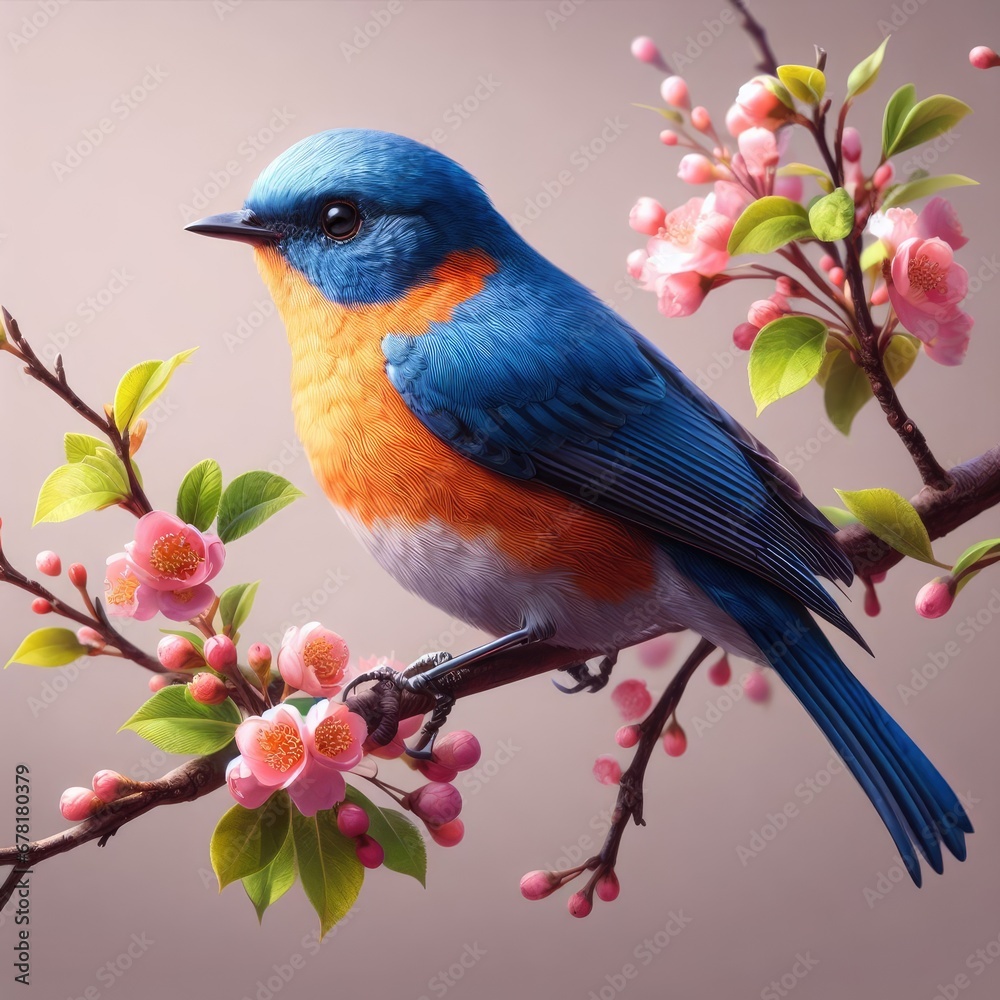 blue bird on a branch illustration