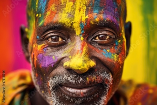 colorful portrait of african man   AI Generated