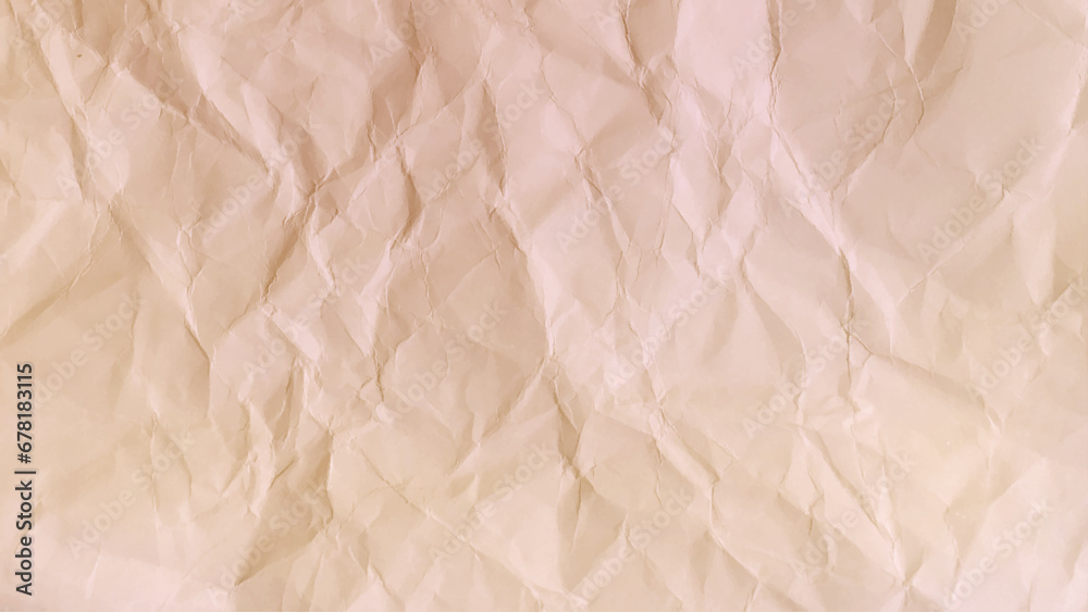 Fototapeta premium Brown crumpled paper for background image. Abstract crumpled and creased recycle brown paper texture background. Vector illustration