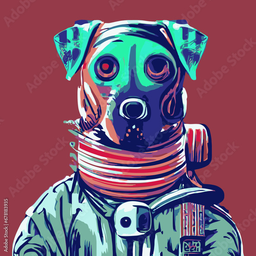 A dog vector , cute dog wearing a mask design vector illustration for use in design and print poster canvas.eps