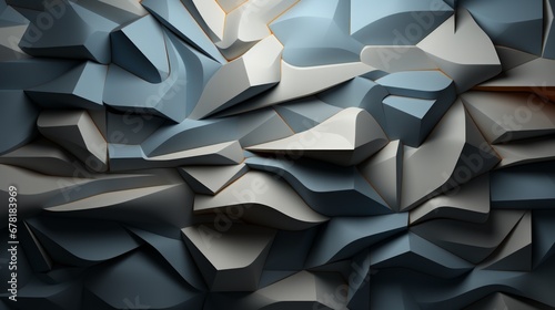 Hintergrund Textur aus grauen und blauen geometrischen Linien und Erhebungen photo